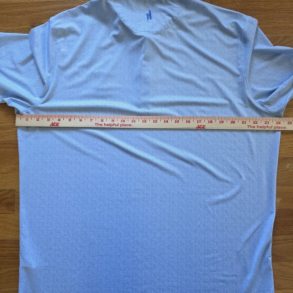 Johnnie O Performance Polo Mens Large Blue White With Logos - Picture 12 of 14